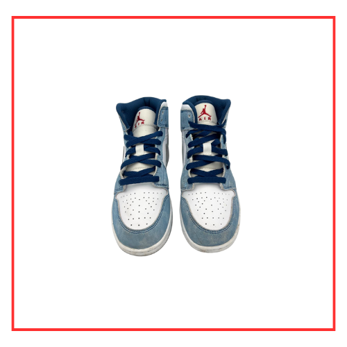 Air Jordan 1 Mid French Blue Fire Red (Preloved) UK 5.5