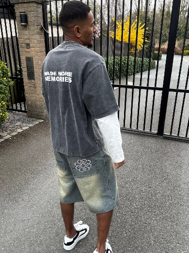 Bénir Made Many Mistakes L/S T-Shirt Charcoal Washed Grey