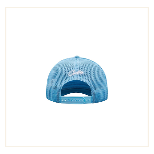 Corteiz Alcatraz Puff Print Trucker Hat Baby Blue