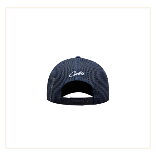 Corteiz Alcatraz Puff Print Trucker Hat Navy