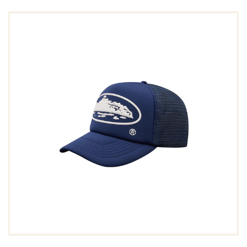 Corteiz Alcatraz Puff Print Trucker Hat Navy