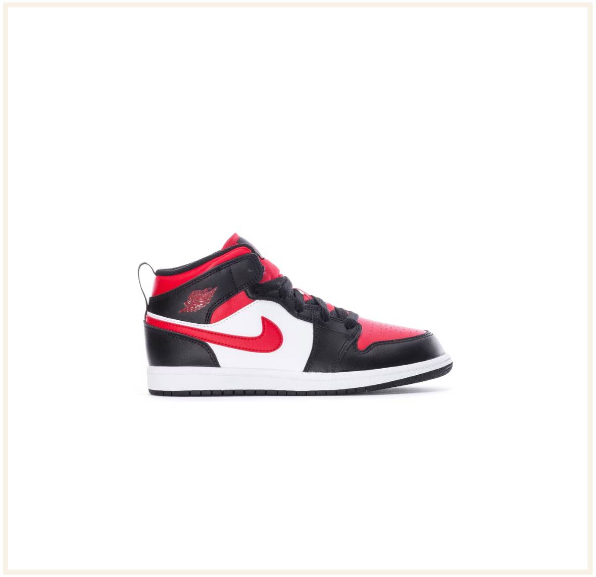 Air Jordan 1 Mid Black Fire Red (PS)