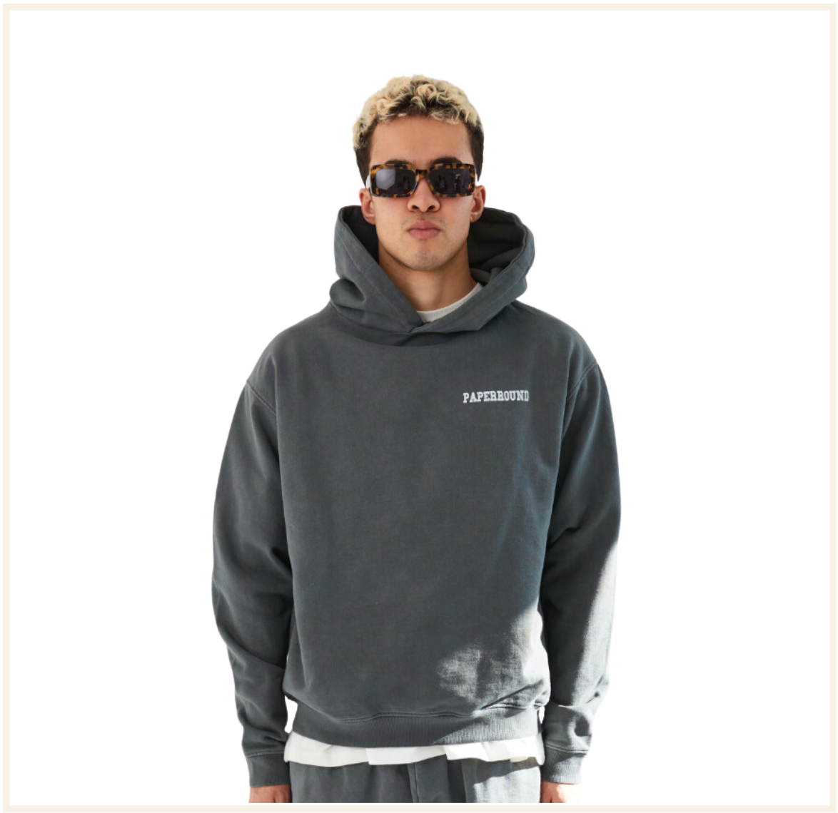 PAPERROUNDLDN - Vintage Grey Hoodie