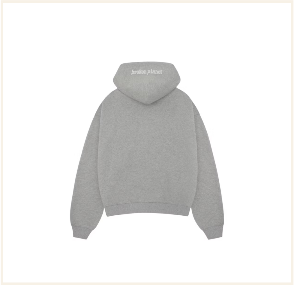Broken Planet Zip Up Hoodie Heather Grey