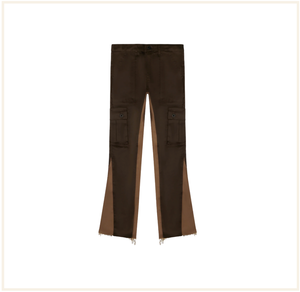 SUAVO WORLD Cargo Flare Trousers - Brown