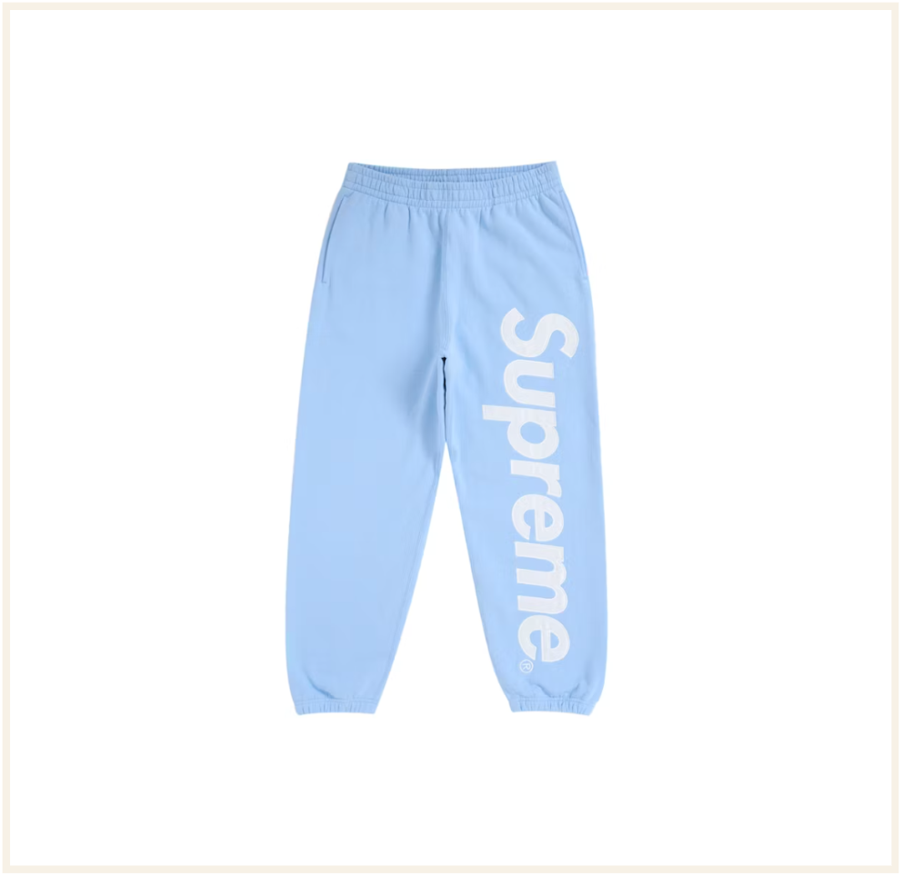 Supreme Satin Applique Sweatpant (FW24) Light Blue