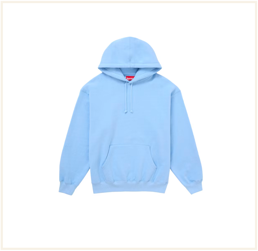 Supreme Satin Applique Hooded Sweatshirt (FW24) Light Blue
