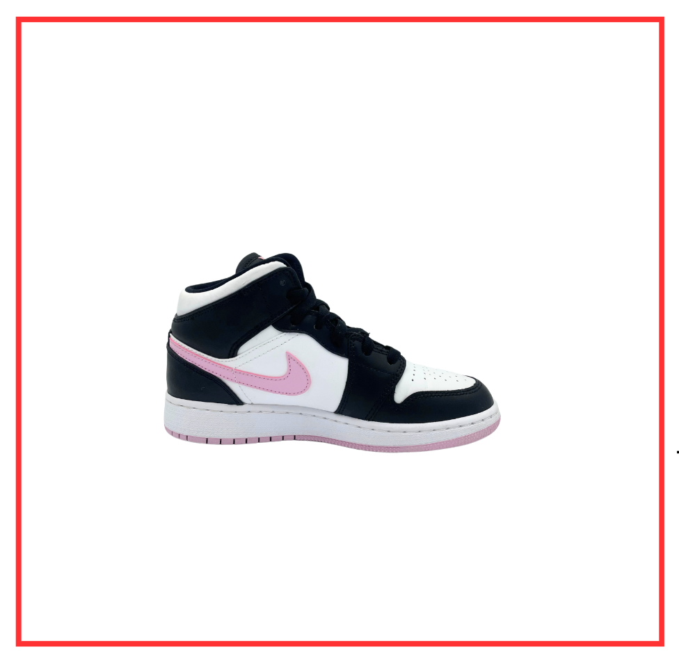 Air Jordan 1 Mid White Black Light Arctic Pink (GS) (Preloved) UK 3