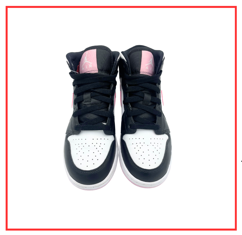 Air Jordan 1 Mid White Black Light Arctic Pink (GS) (Preloved) UK 3