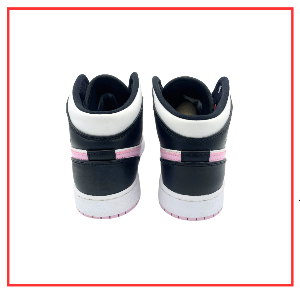 Air Jordan 1 Mid White Black Light Arctic Pink (GS) (Preloved) UK 3