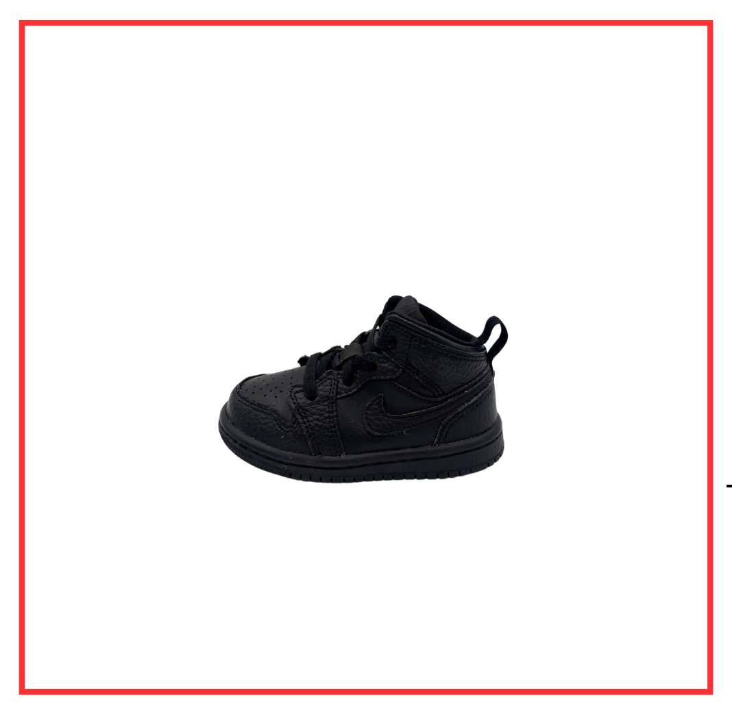 Air Jordan 1 Mid Black (TD) (Preloved) UK 5.5C