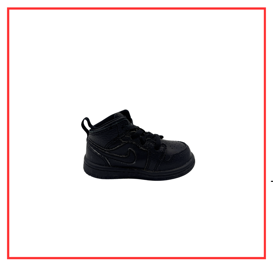 Air Jordan 1 Mid Black (TD) (Preloved) UK 5.5C