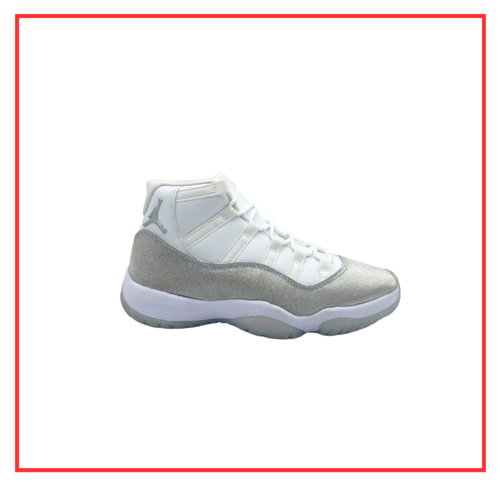 Air Jordan 11 Retro White Metallic Silver (W) (Preloved) UK 6.5
