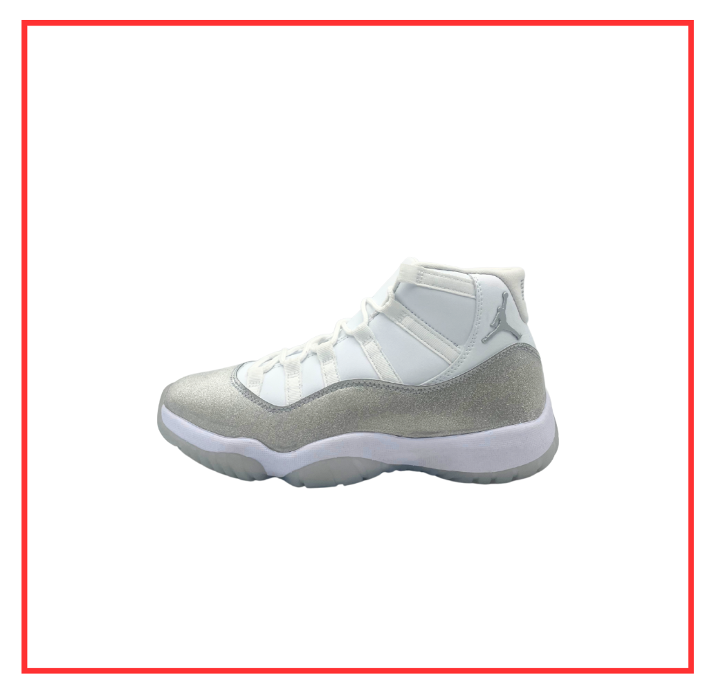 Air Jordan 11 Retro White Metallic Silver (W) (Preloved) UK 6.5