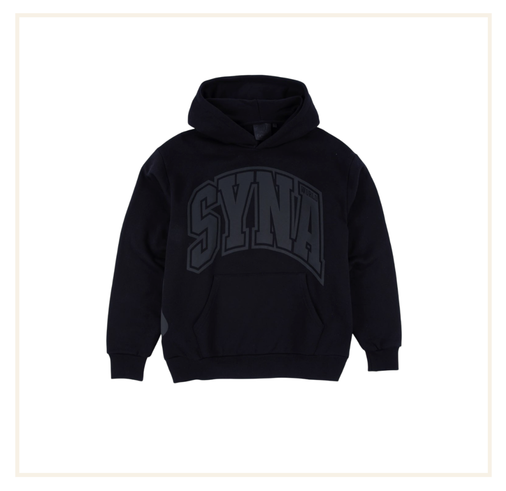 Syna College Hood Black White