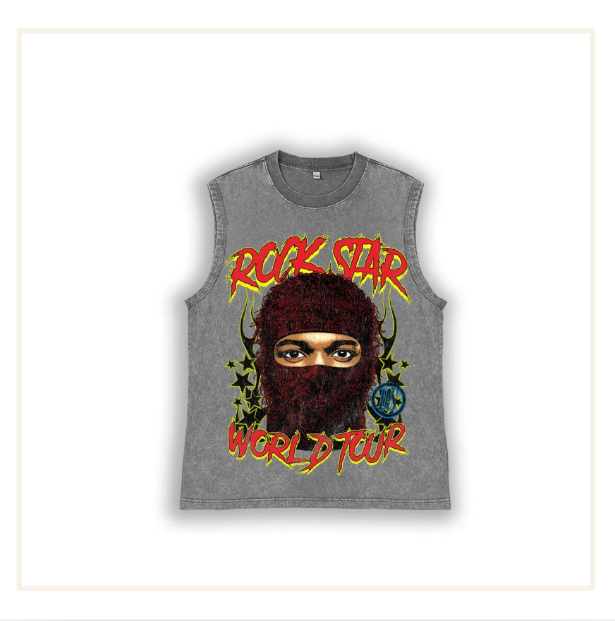 Dpeskl Studios Rockstar Sleeveless T-Shirt Grey