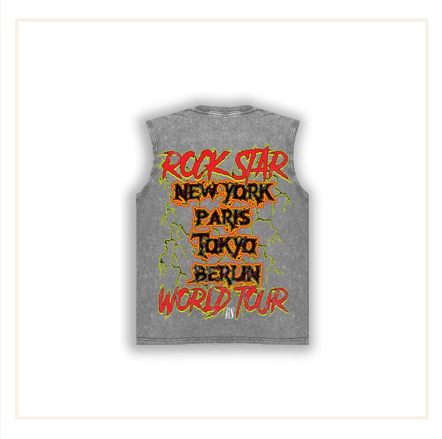 Dpeskl Studios Rockstar Sleeveless T-Shirt Grey