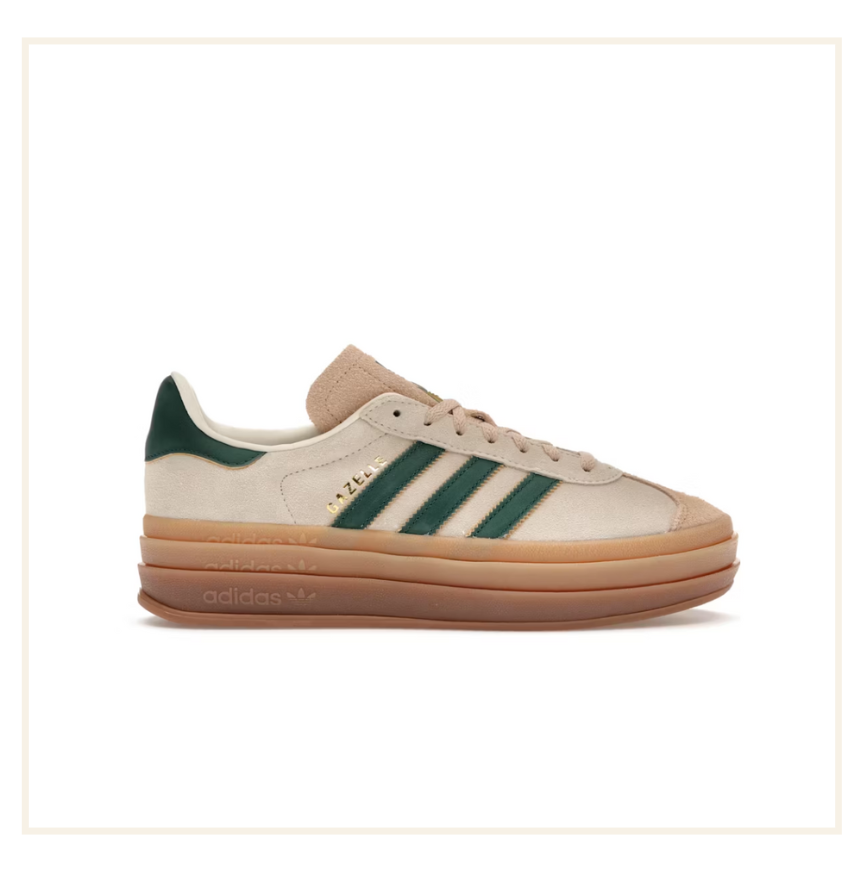 adidas Gazelle Bold Magic Beige Collegiate Green (W)