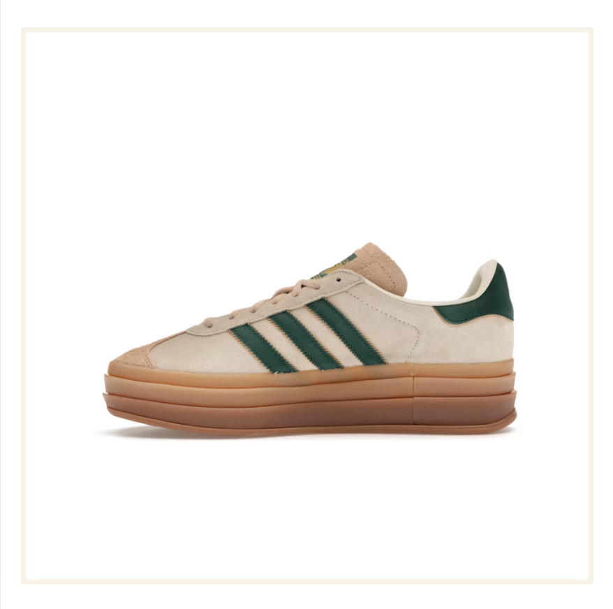 adidas Gazelle Bold Magic Beige Collegiate Green (W)
