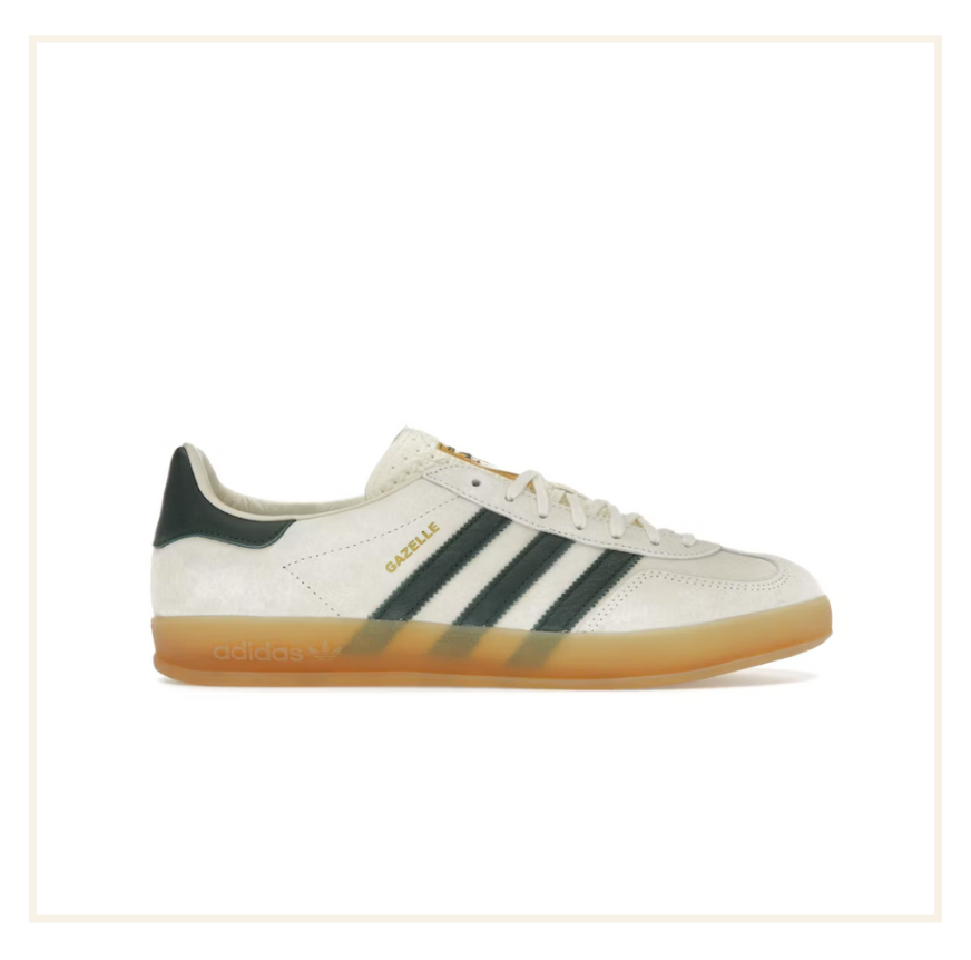 adidas Gazelle Indoor Cream White Collegiate Green Gum