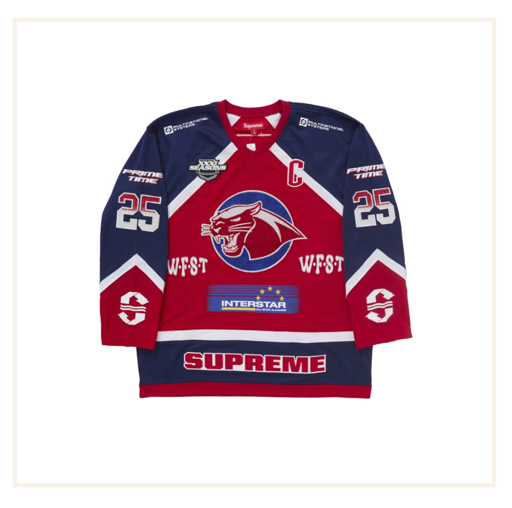 Supreme Rhinestone Hockey Jersey Red