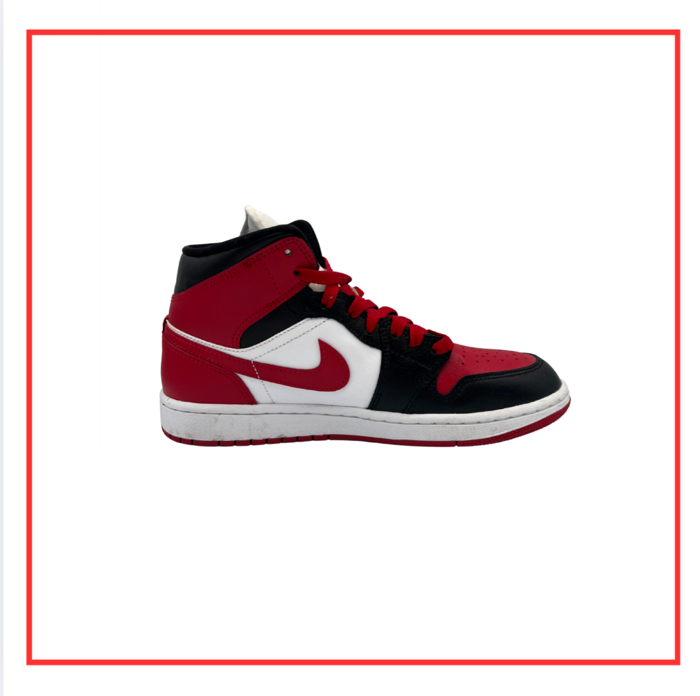 Air Jordan 1 Mid Alternate Bred Toe (W) (Preloved) UK 6