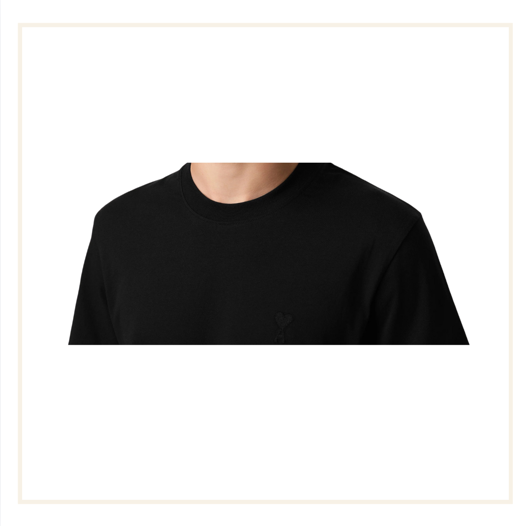 Ami Paris Ami De Coeur Black Cotton T-Shirt