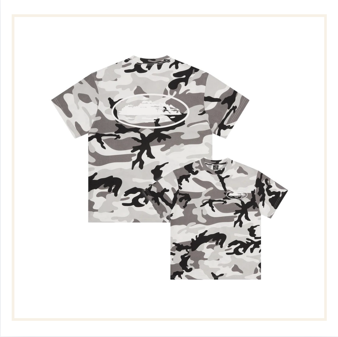 Corteiz Puff Print Island Tee Arctic Camo