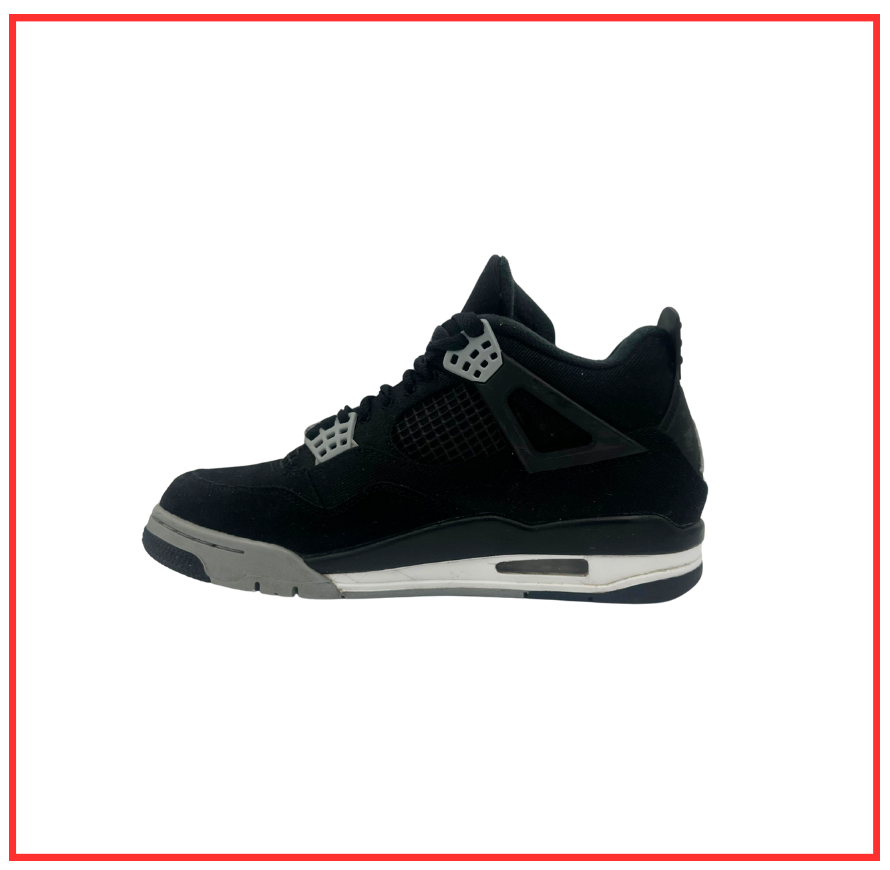 Air Jordan 4 Retro Black Canvas (Preloved) UK 6.5