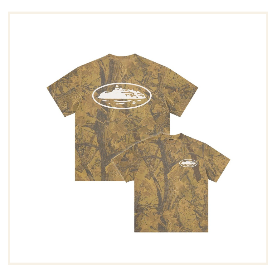Corteiz Puff Print Island Tee Forest Camo