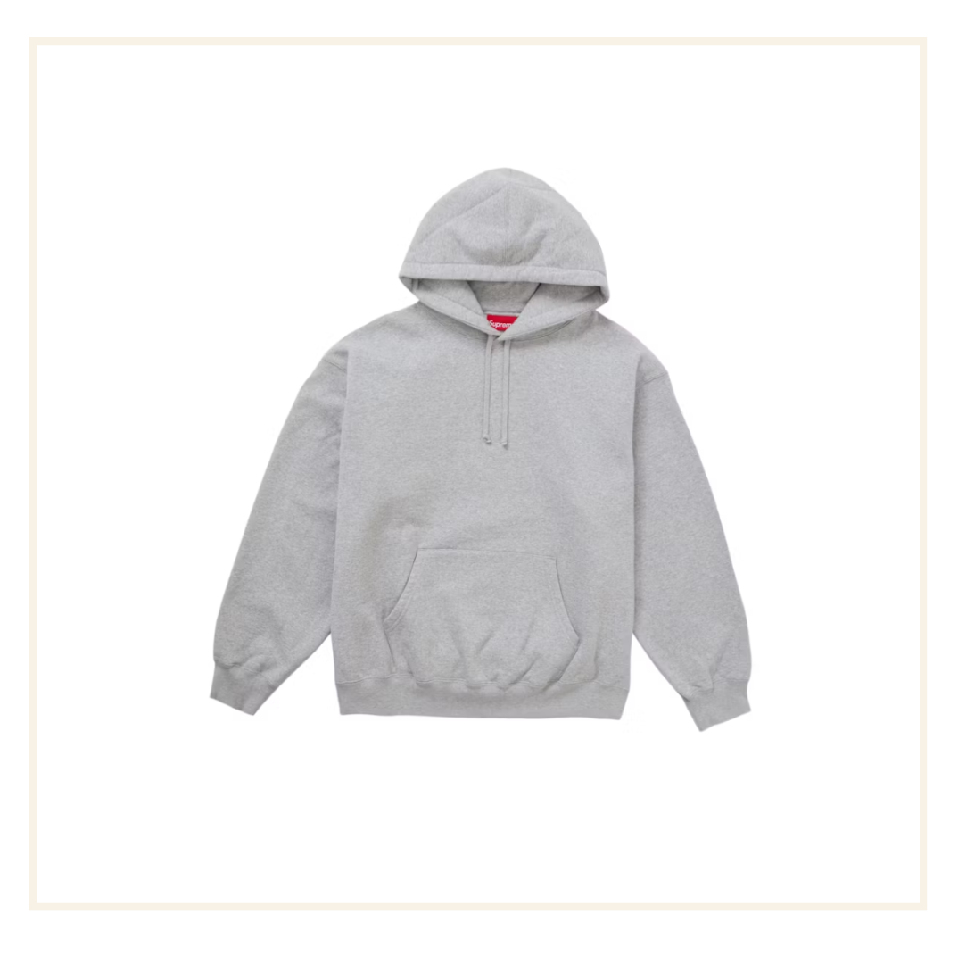 Supreme Satin Applique Hooded Sweatshirt & Jogger (FW25) Grey (Set)
