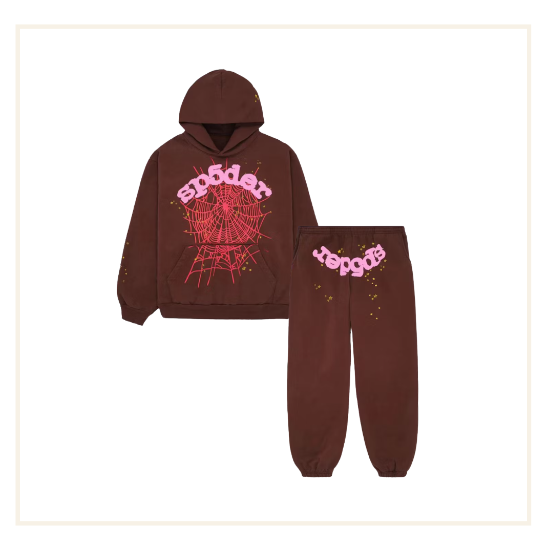 Sp5der OG Web Hoodie/Jogger Brown (Full Set)