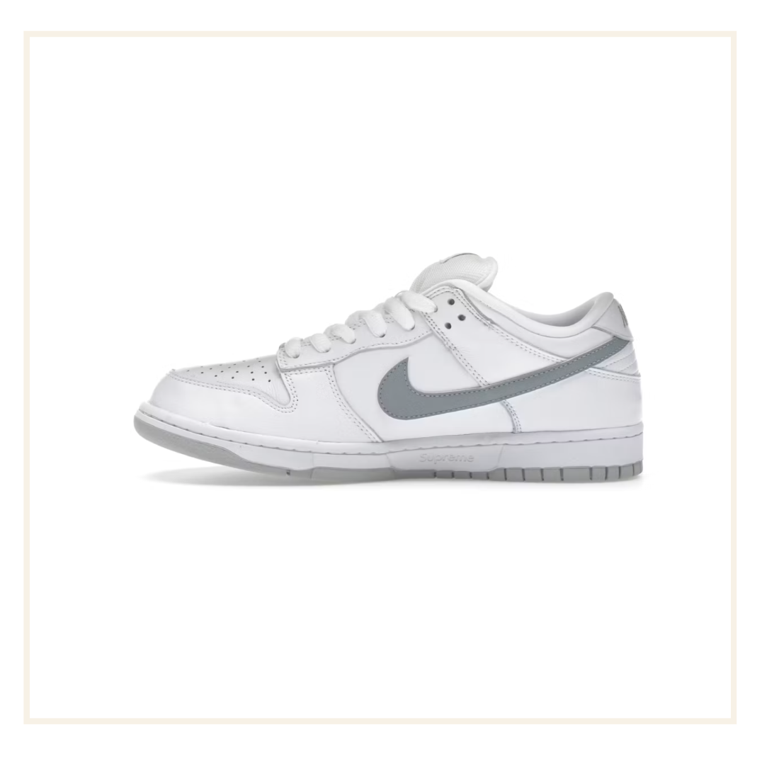 Nike SB Dunk Low Supreme 94 White Metallic Silver