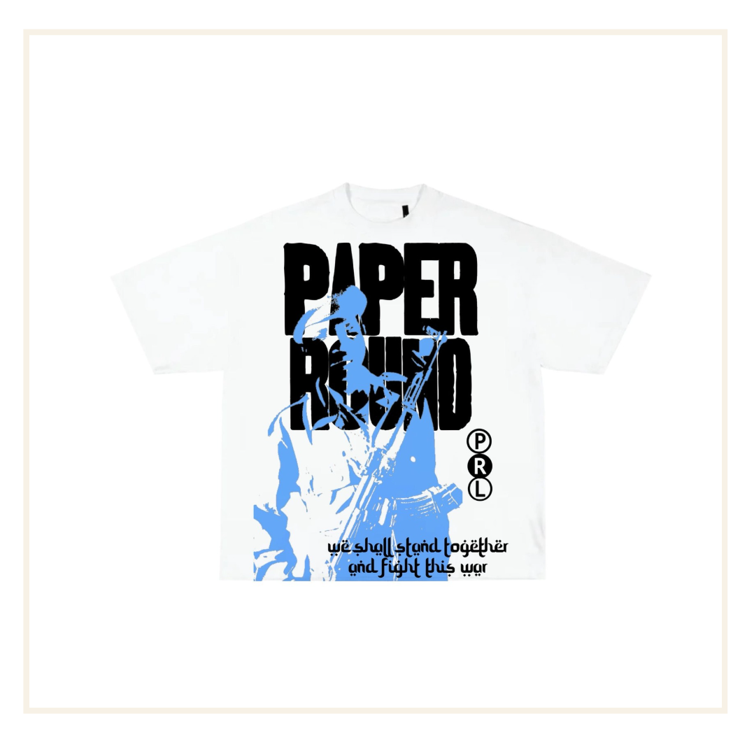PAPERROUNDLDN WHITE WAR TEE