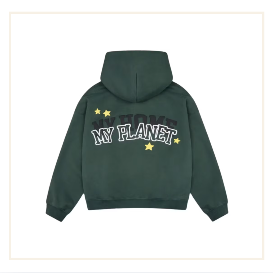Broken Planet My Planet Zip Hoodie Green