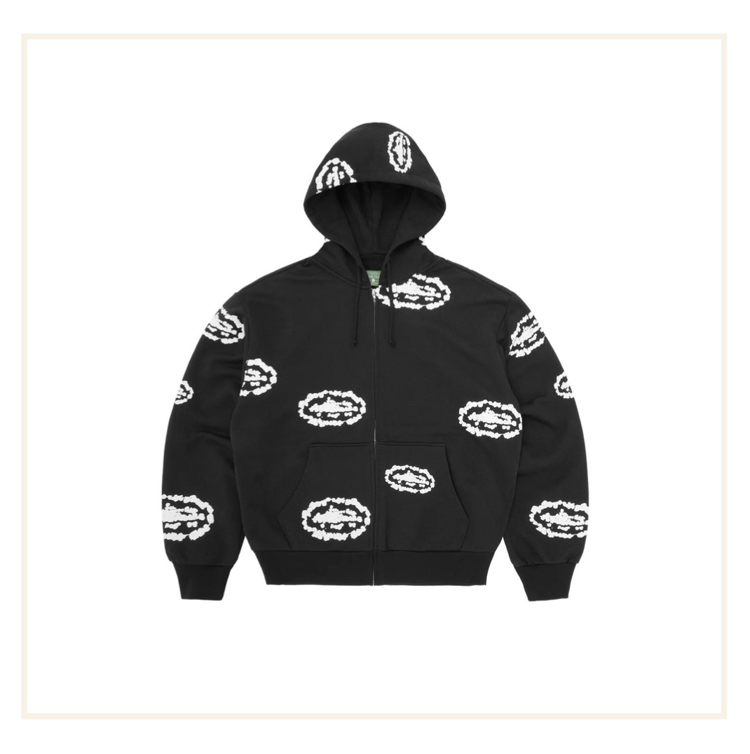 Corteiz x Denim Tears Cotton Wreath Sweatsuit Black White