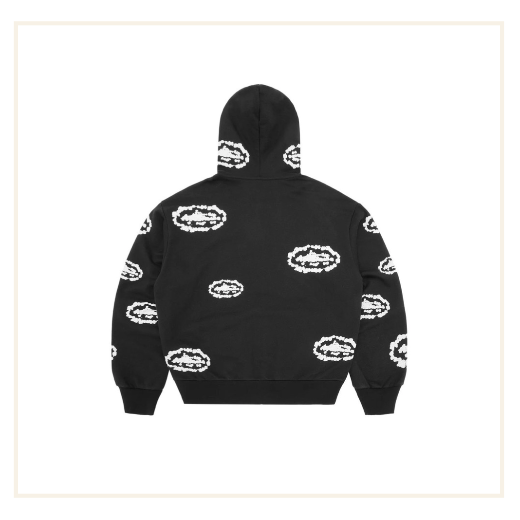 Corteiz x Denim Tears Cotton Wreath Sweatsuit Black White