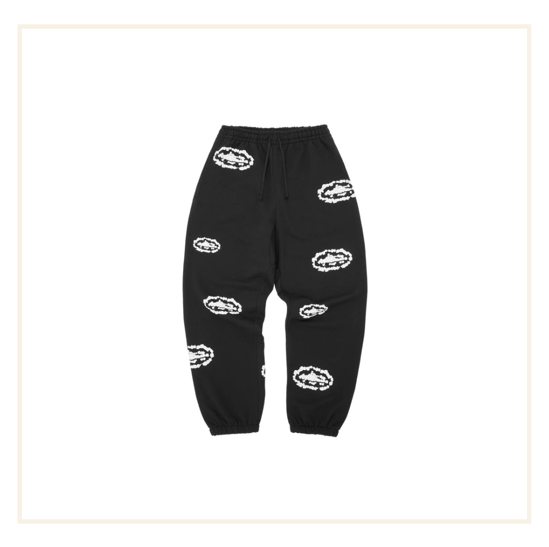 Corteiz x Denim Tears Cotton Wreath Sweatsuit Black White