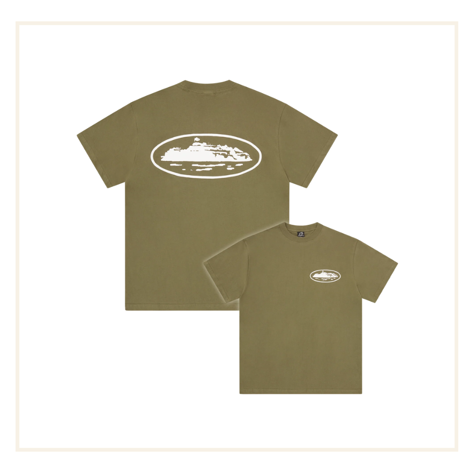 Corteiz Island Puff Print Tee Olive