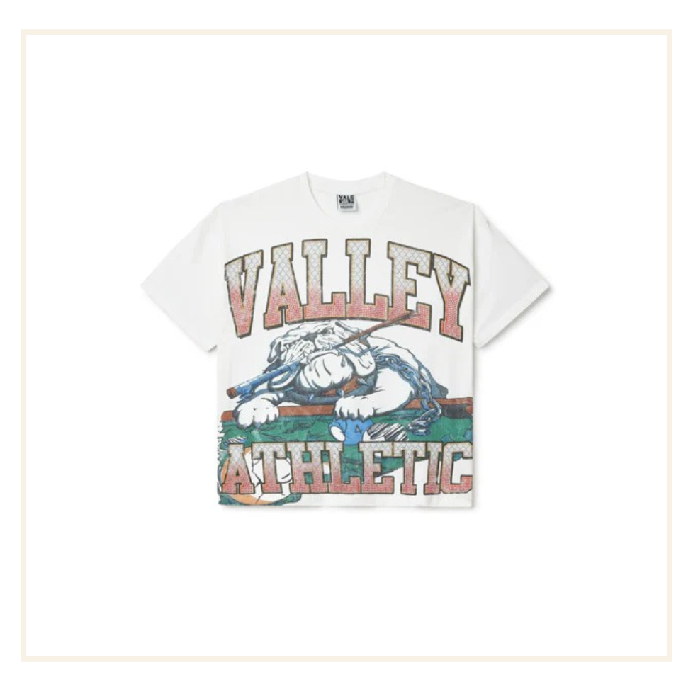 Vale Forever Valley Dreams Bulldog Bling T-Shirt White