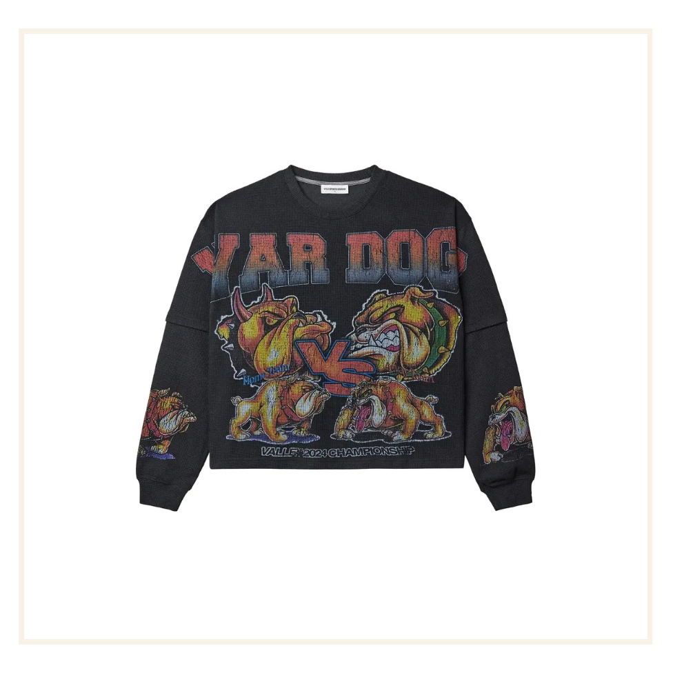Vale Forever Valley Dreams War Dog Thermal L/S T-Shirt Black