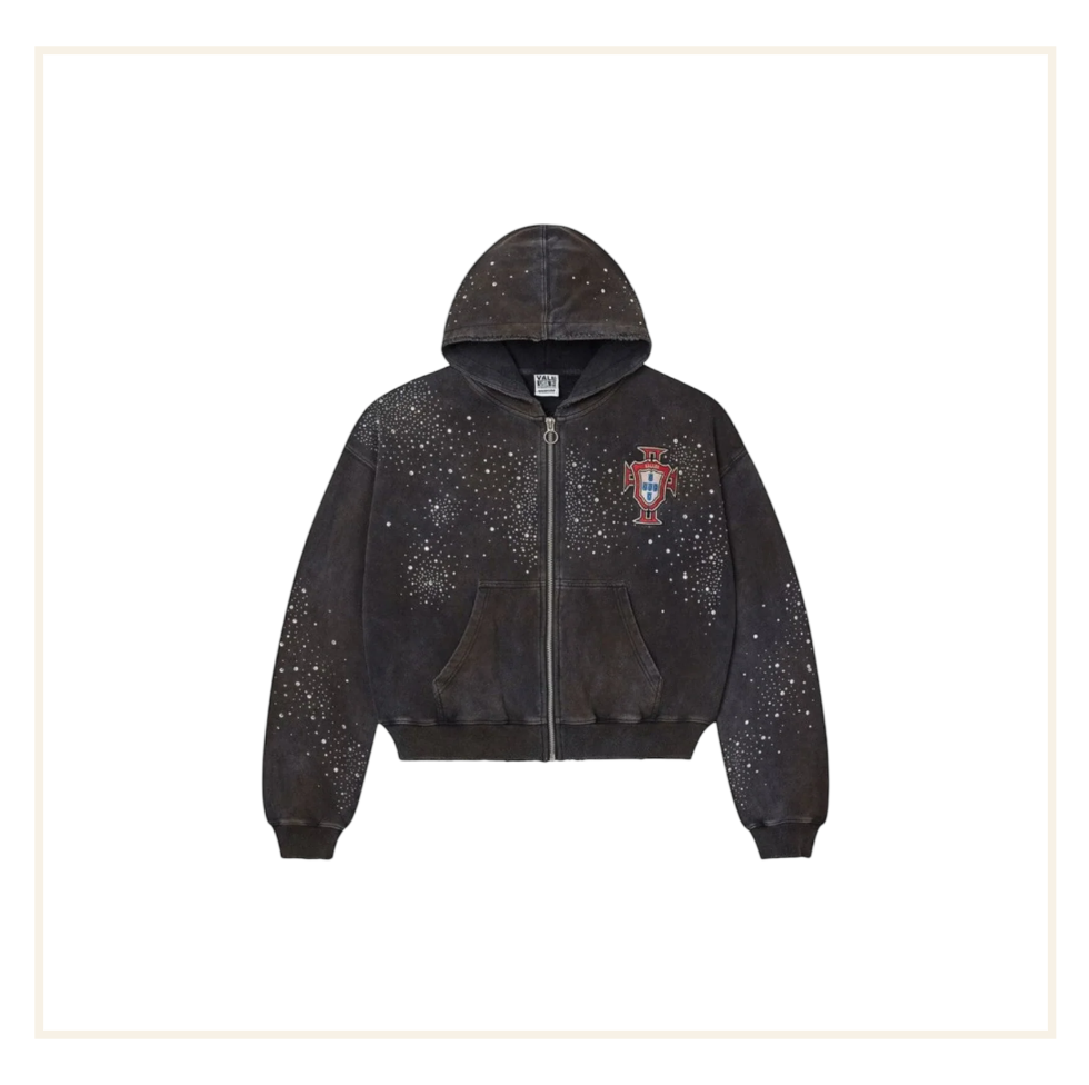 Vale Forever Valley Dreams Pluto Clustered Portugal Zip-Up Hoodie Black