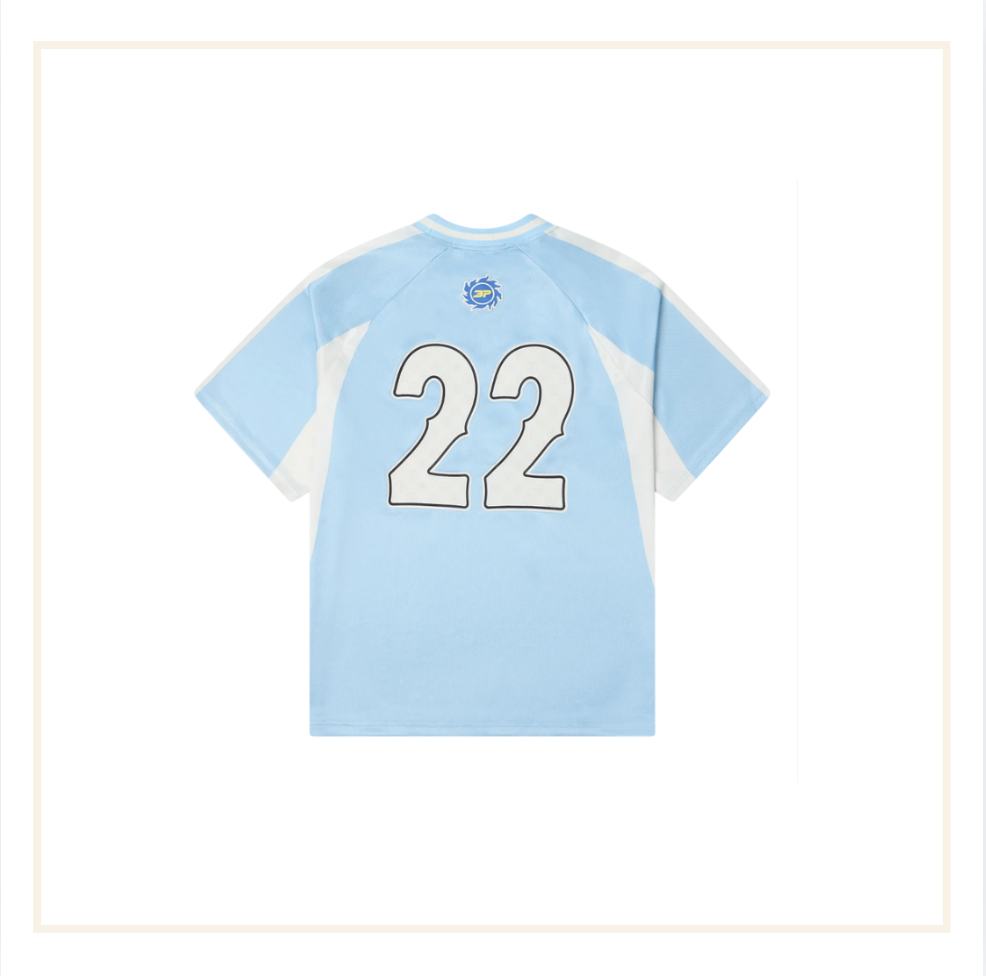 Broken Planet Football Jersey Spacelines Light Blue