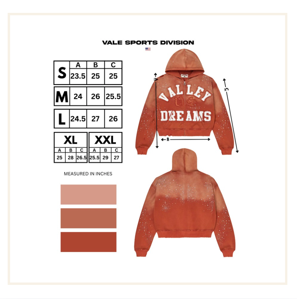 Vale Forever Valley Dreams Classico Zip-Up Hoodie Orange
