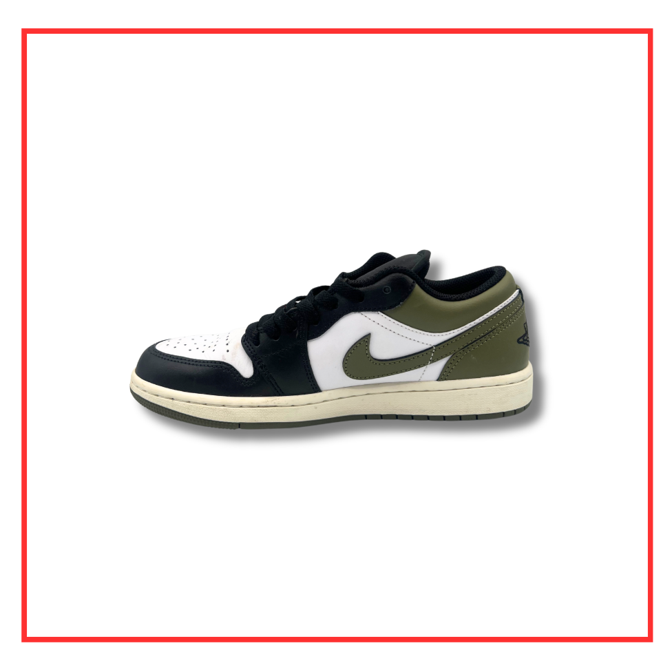 Air Jordan 1 Low Black Toe Medium Olive (Preloved) UK 6 | EU 40