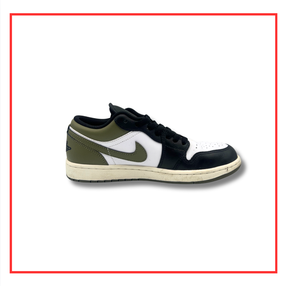 Air Jordan 1 Low Black Toe Medium Olive (Preloved) UK 6 | EU 40