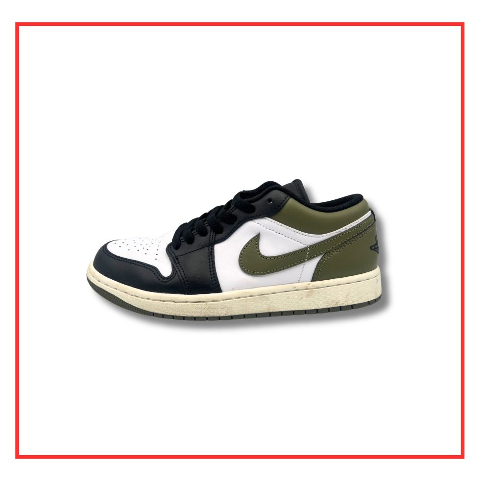 Air Jordan 1 Low Black Toe Medium Olive (Preloved) UK 6 | EU 40