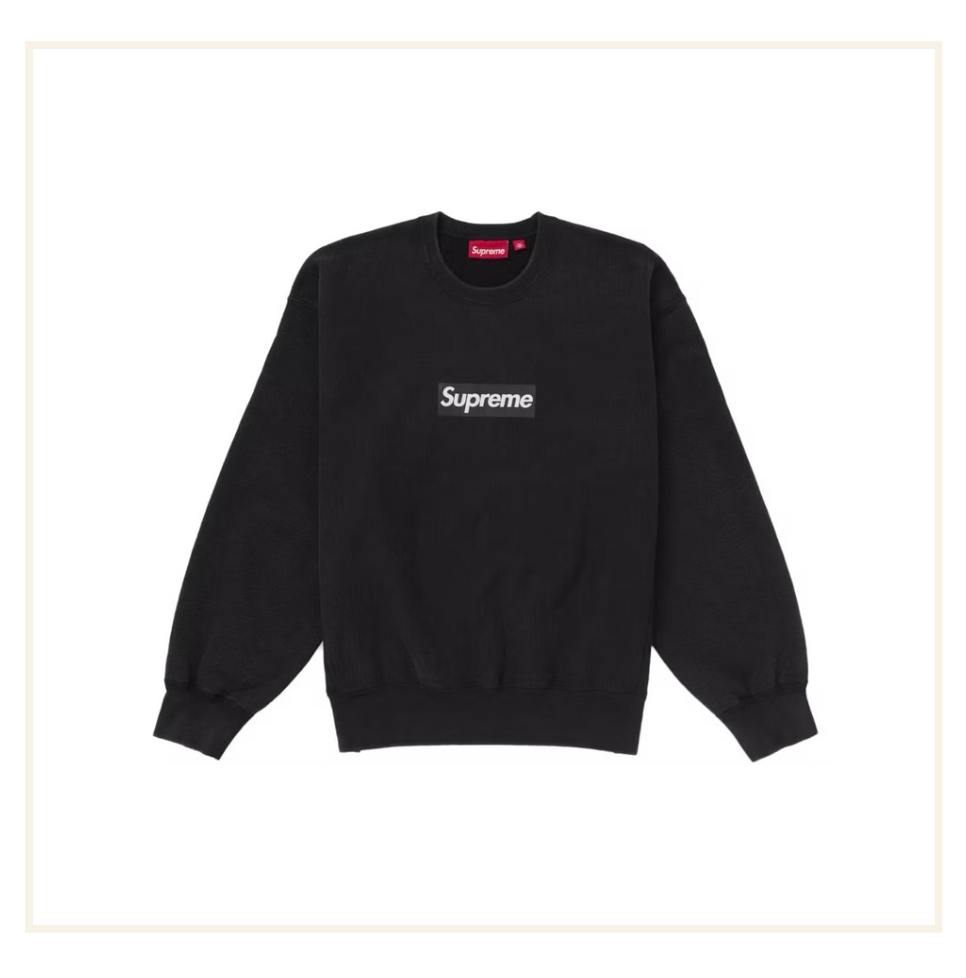 Supreme Washed Box Logo Crewneck Black
