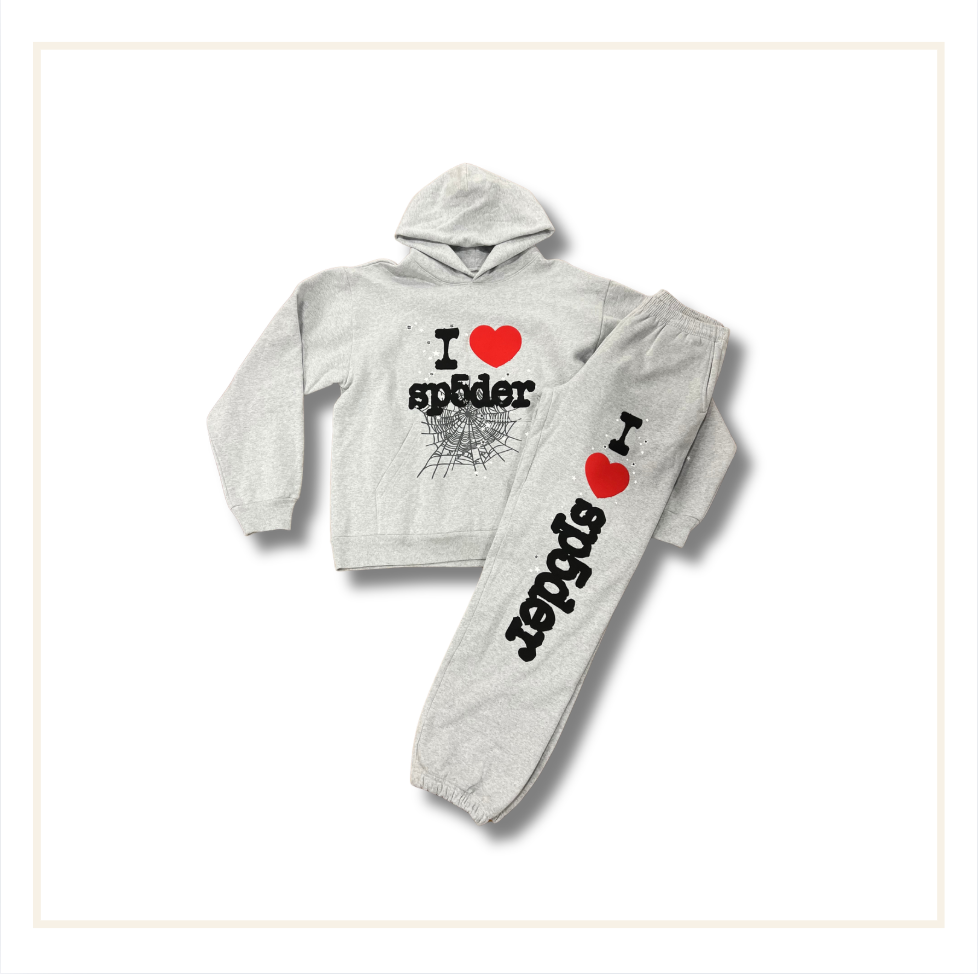 Sp5der Souvenir Hoodie/Jogger Heather Grey (Full Set)