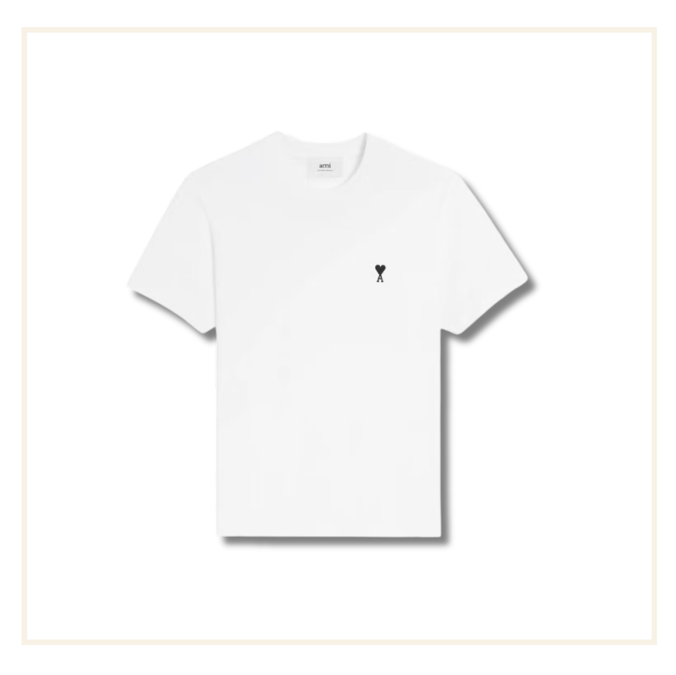 Ami Paris Ami De Coeur White Black T-Shirt